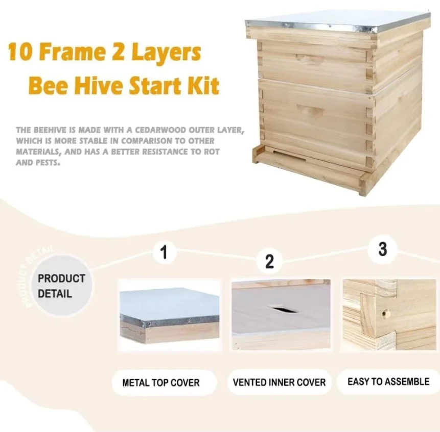 Bee Hive Kit - 10 frame Deep w/ Medium Super - NUC ready